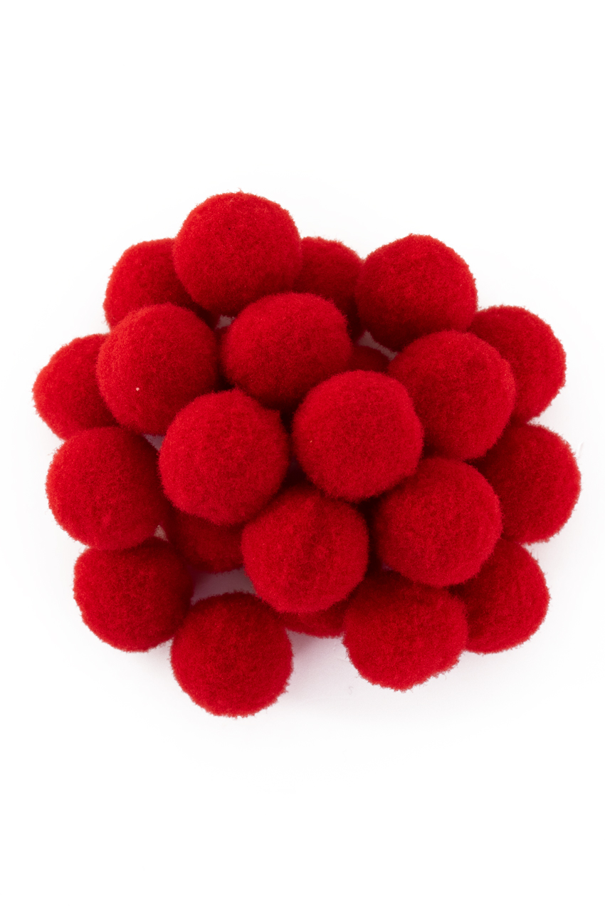 Pom Pom 2 cm red 24 pieces
