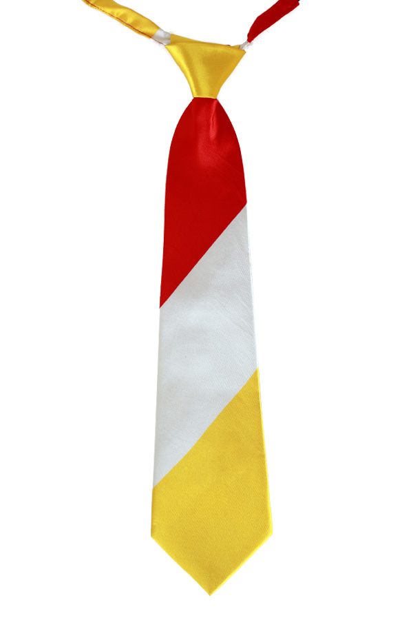 Necktie red, white and yellow 10 x 40 cm