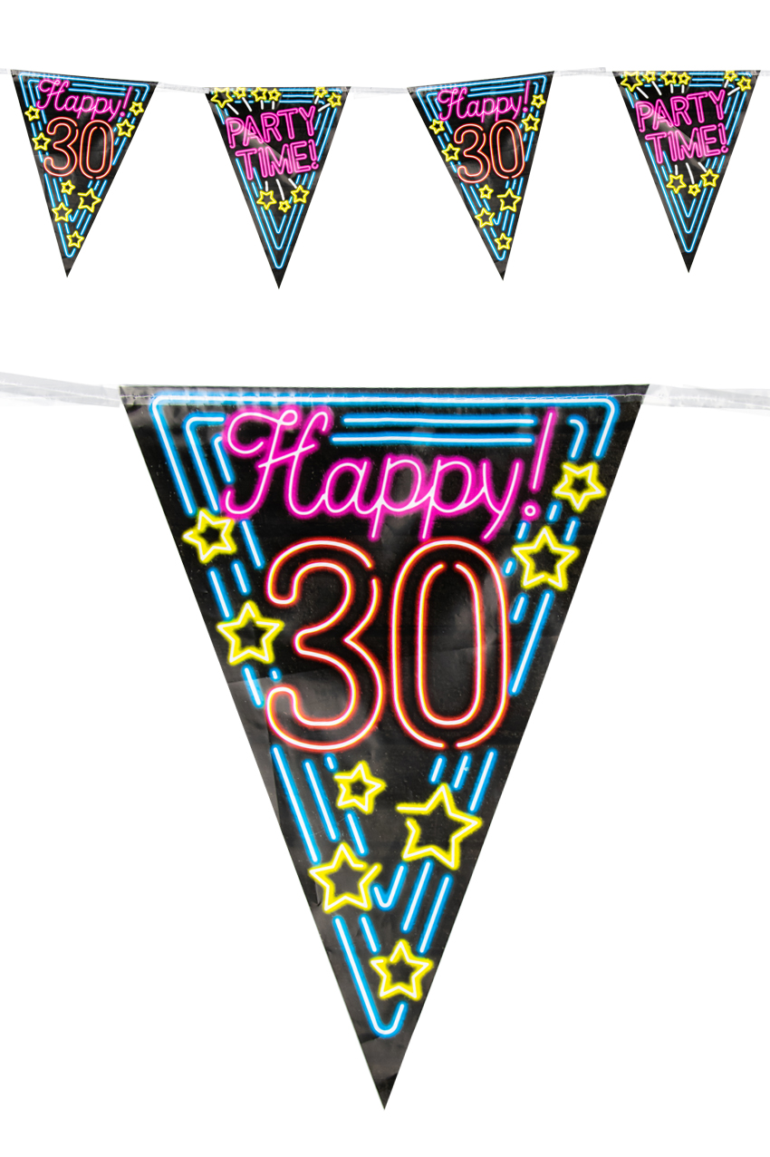 Flag line 30 jaar neon 10 mtr