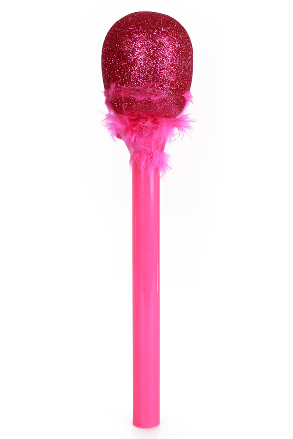 Microphone pink glitter with fur