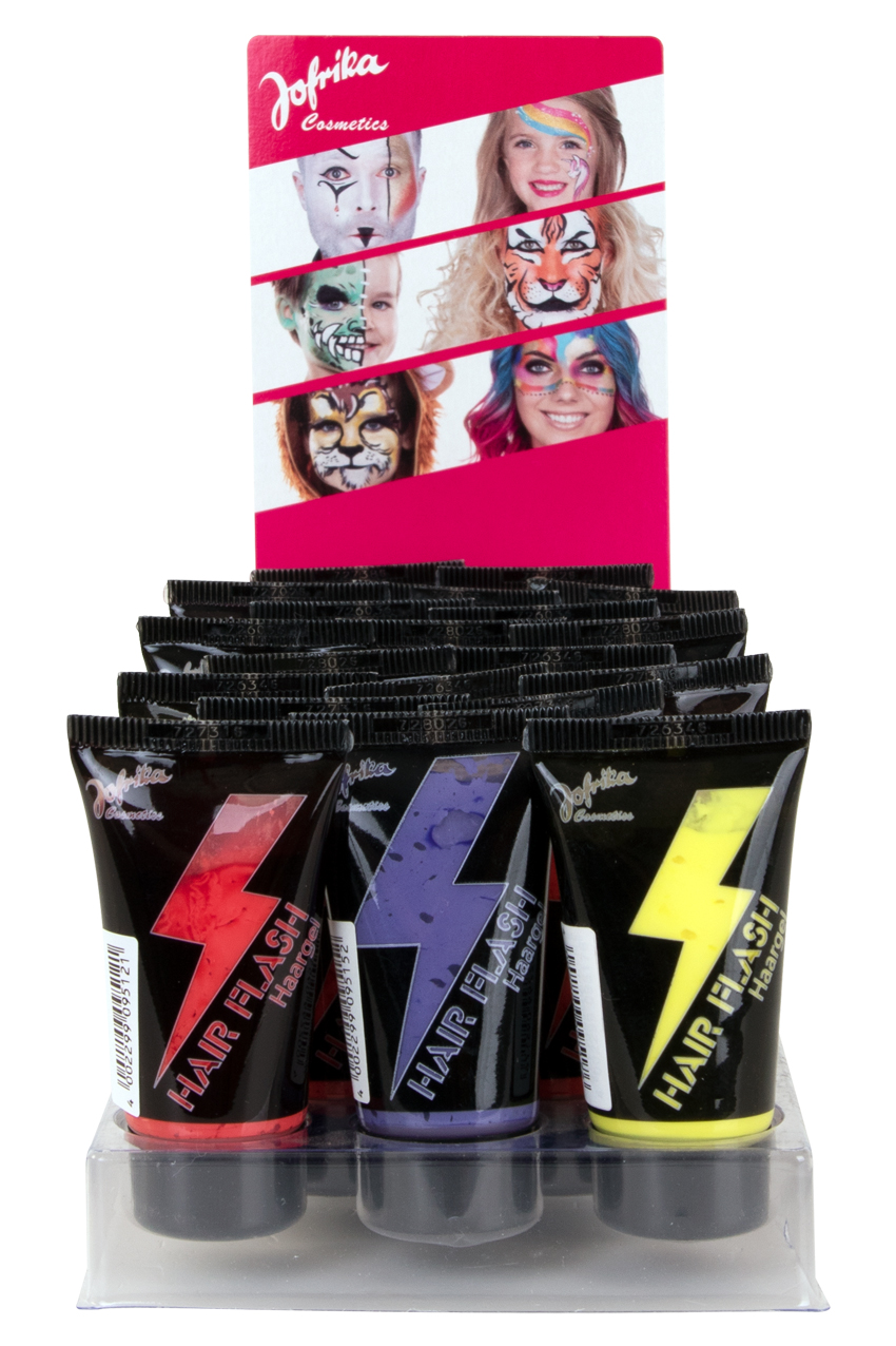 Jofrika hair gel Flash 30 ml assorted colours in display