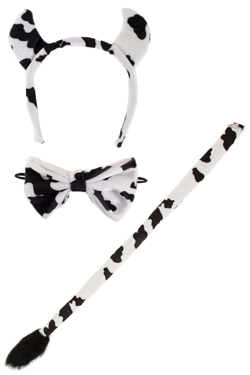 Cow tail, ears and tie