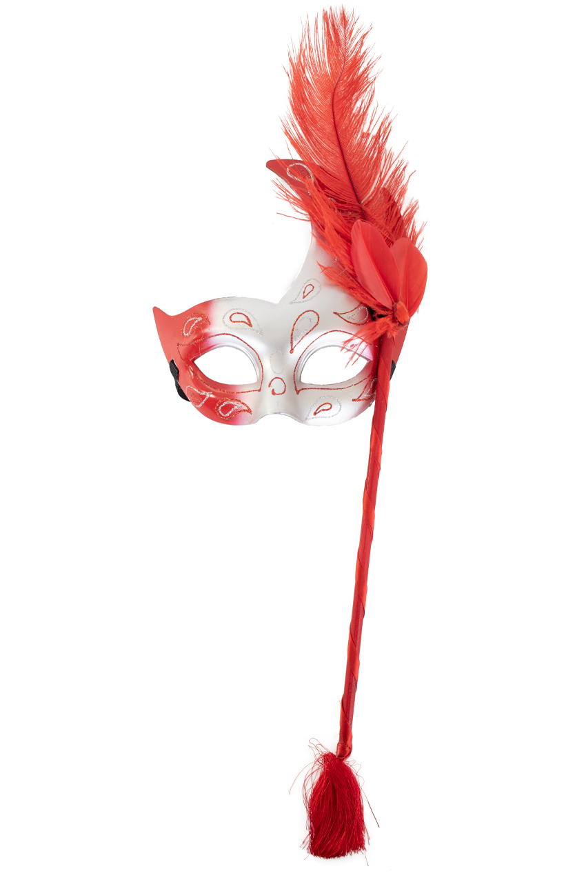 Eye mask on stick red 50 x 20 cm.