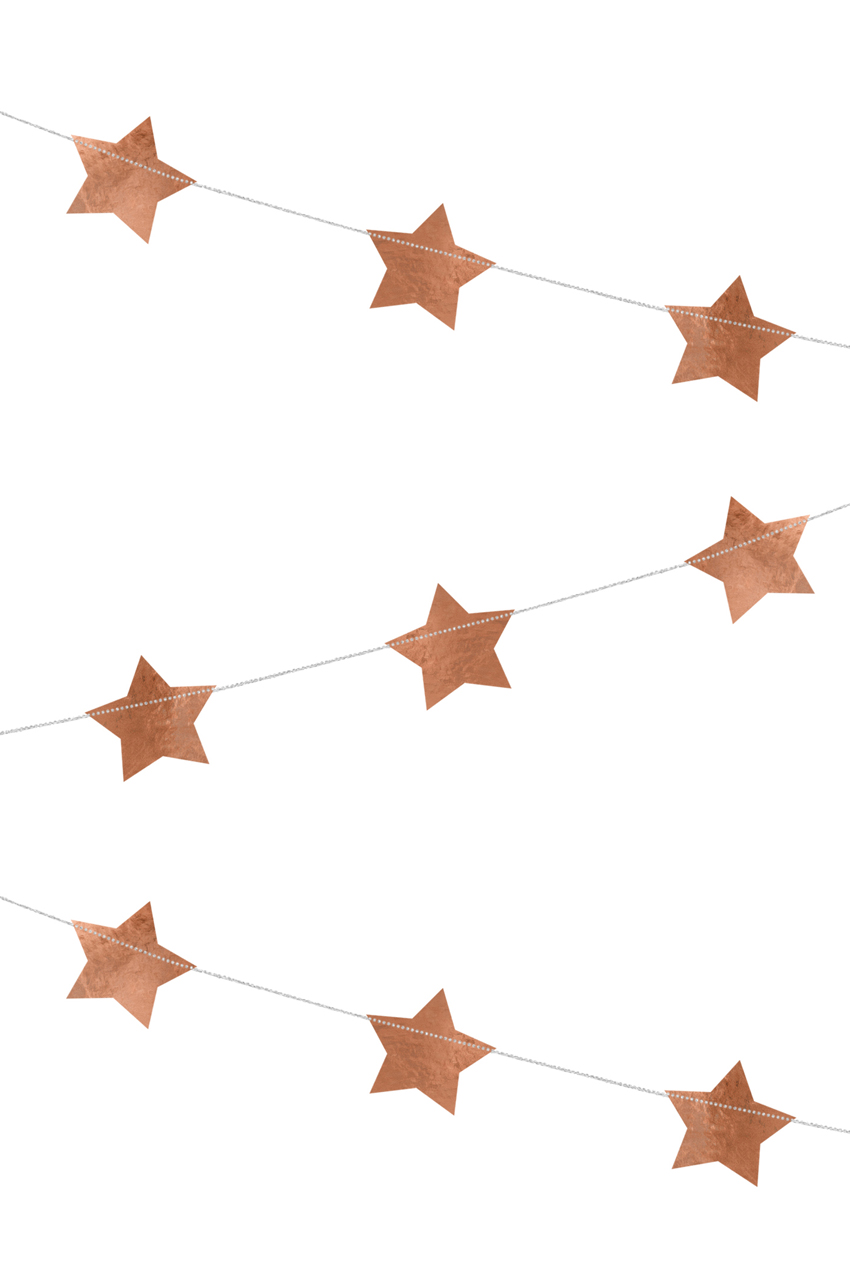 Garland stars rose gold 3,6 meter