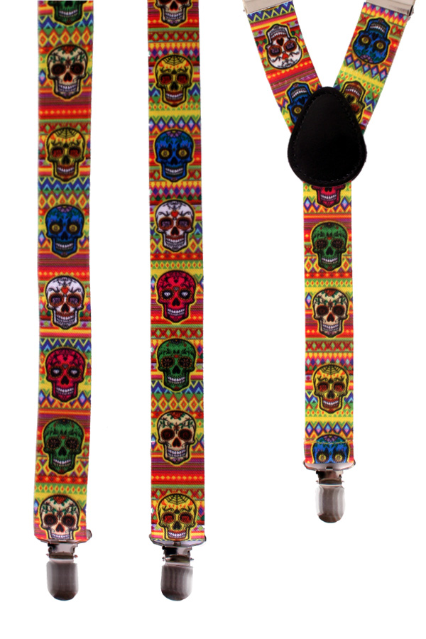 Suspender Sugar skull 2.5 cm wide