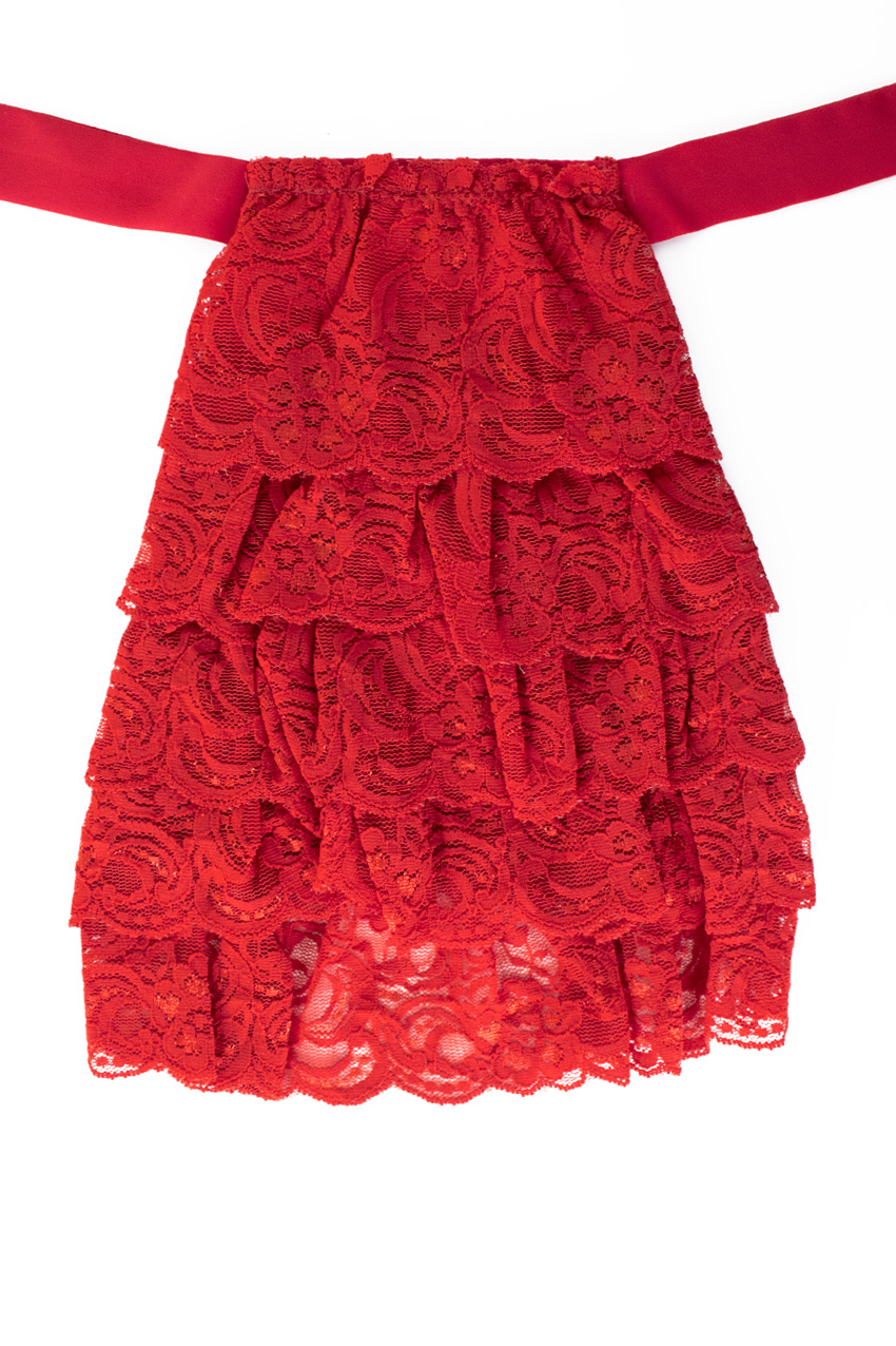 Jabot lace luxury red