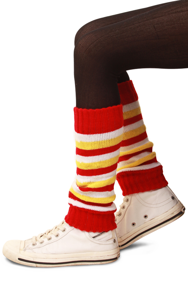 Legwarmers red/white/yellow for children