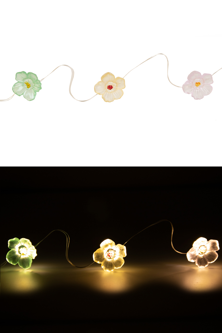 Led lighting cord flowers pastel battery 2 x CR2032