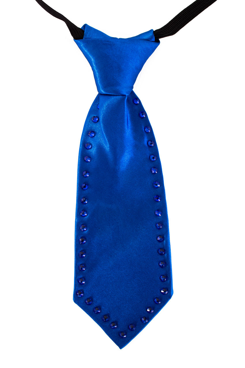 Mini necktie blue with rhinestones 