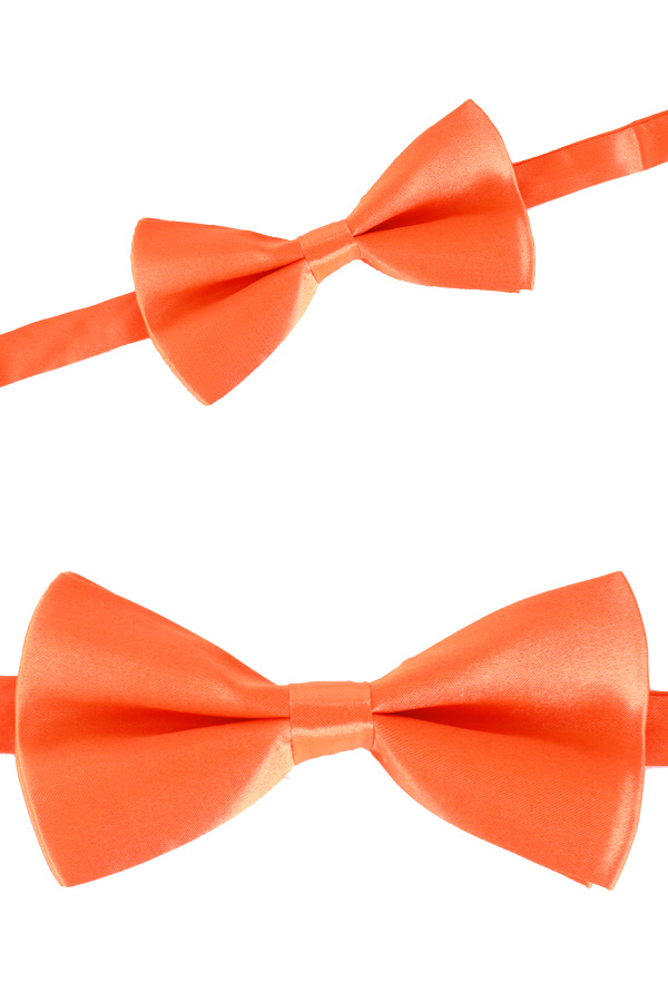 Satin bowtie deluxe orange size 12 x 6.5 cm