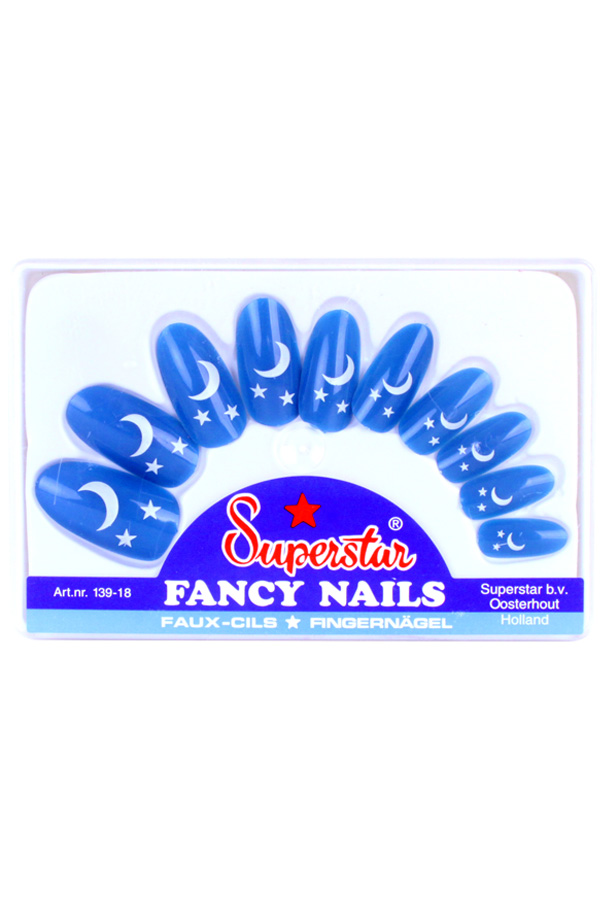 Nails  Superstar blue moon with stars
