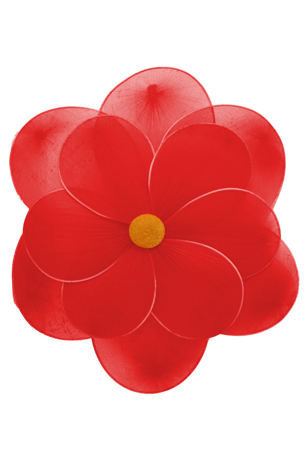 Red flower with clip size 30 cm