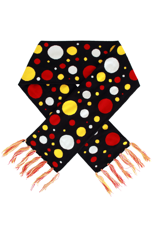 Scarf red/white/yellow confetti 