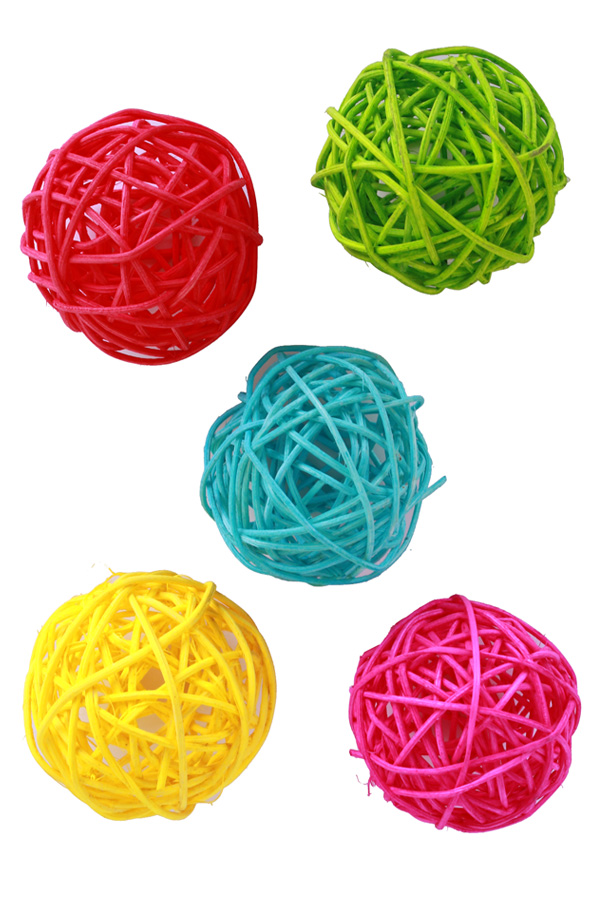 Deco balls straw 6 cm ass colors per 15 pieces