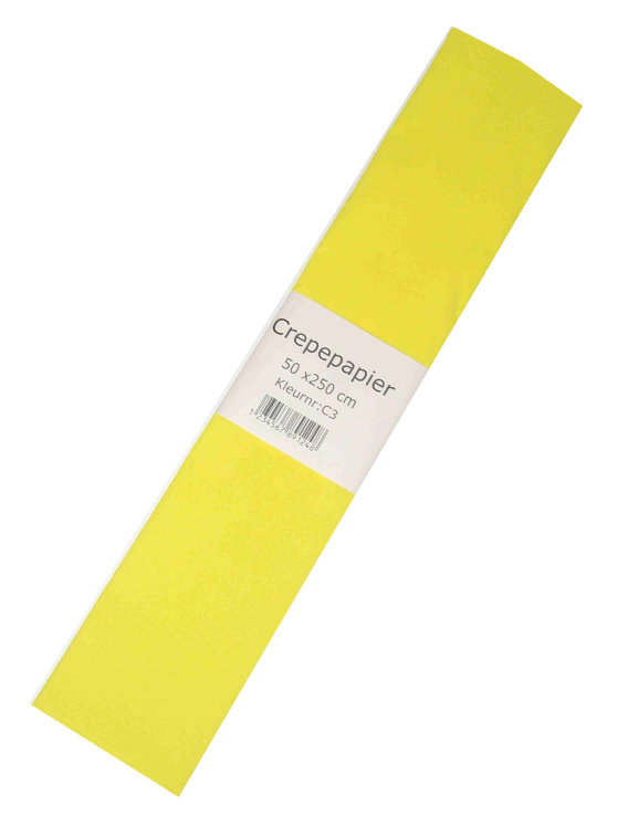 Yellow crepe paper 250 x 50 cm