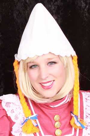 Dutch farmer hood white with orange braids one size
