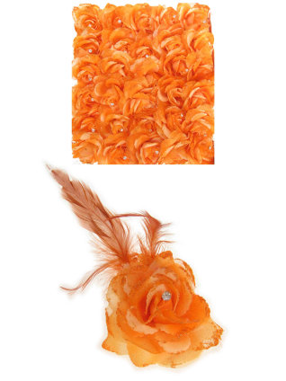 Orange flowers on pin / rubber band