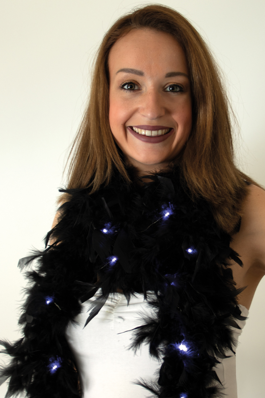Feather boa black with lights 180 cm. 50 gr.