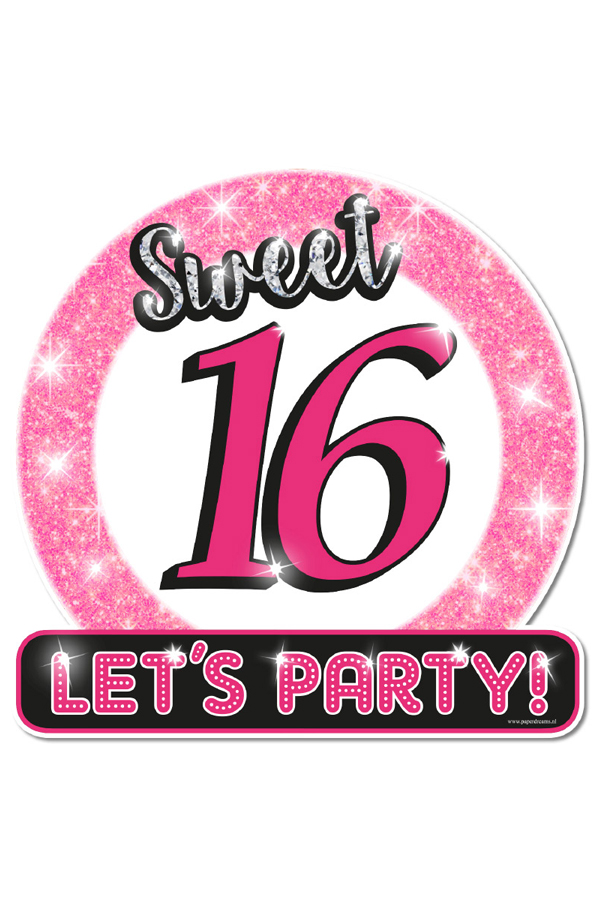 Huldeschild SWEET16  50x50 cm