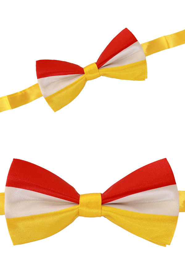 Luxury bow red / white / yellow 12 x 6.5 cm