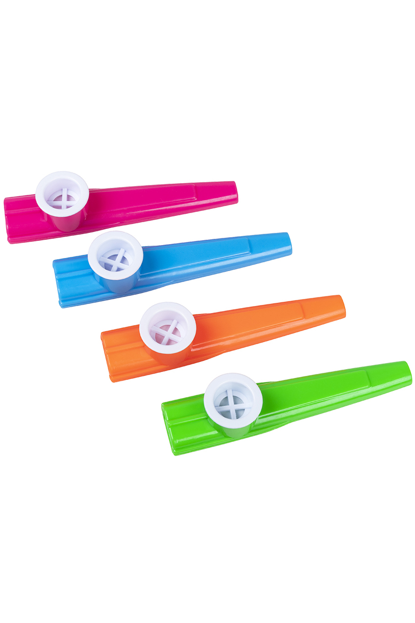 Set of 4 Kazoos assorted colours 11 x 2 cm