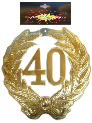Plastic jubilee wreath 40 year ø 40 cm