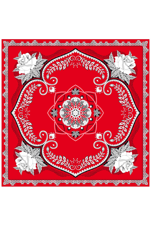 Farmer Handkerchief red flowers