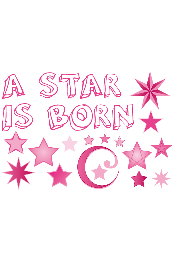 Adhesive birth a star is born pink girls