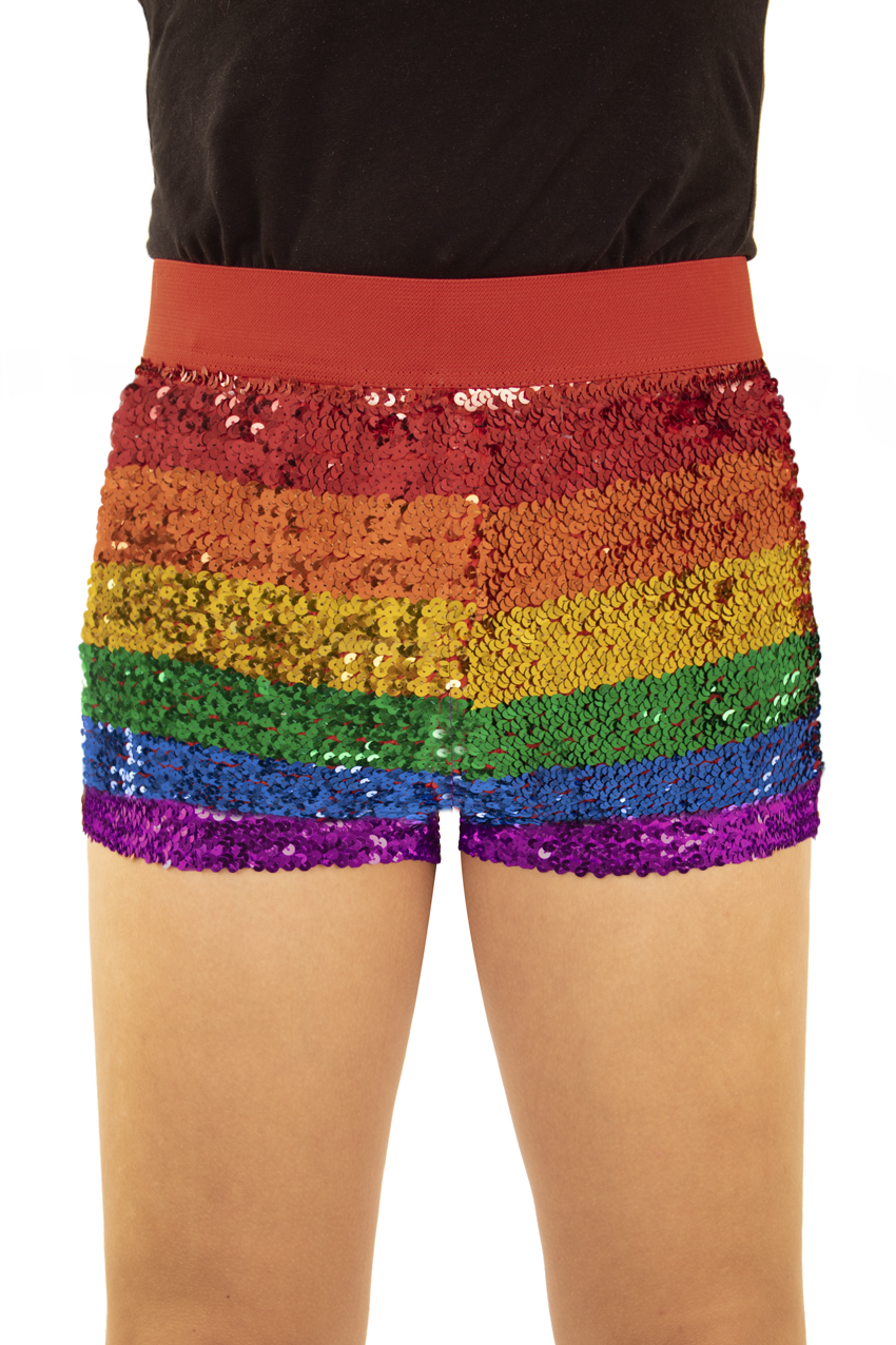 Hotpants with sequins rainbow ladies