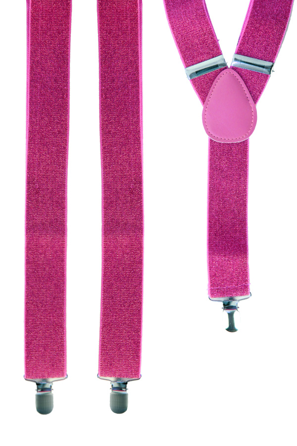 Suspender pink glitter 2.5 cm wide