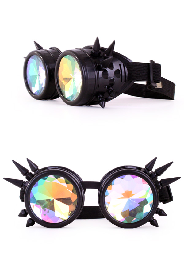 Steampunk goggles black with spikes