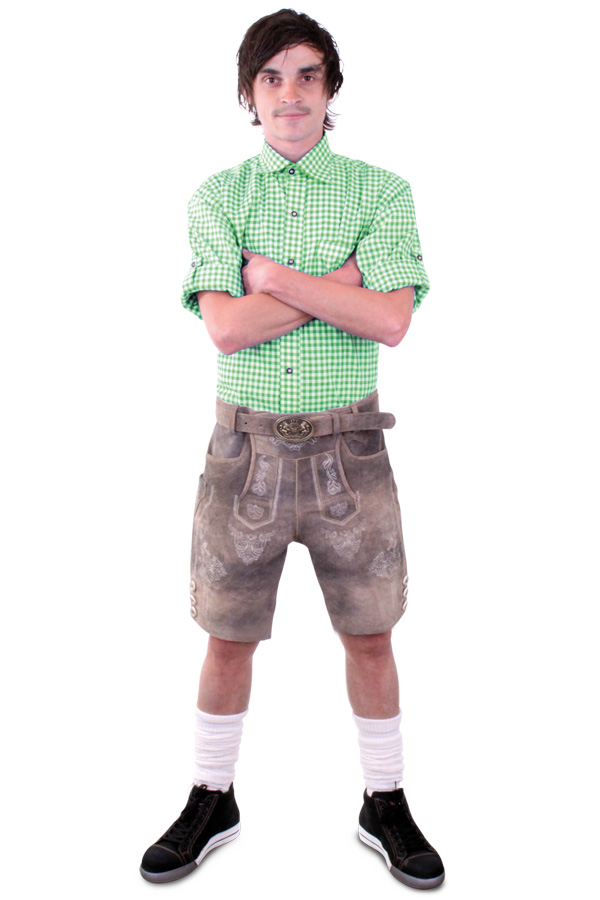 Lederhosen antique gray deluxe with belt