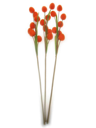 Decoration fake branches with orange flowers per 3 