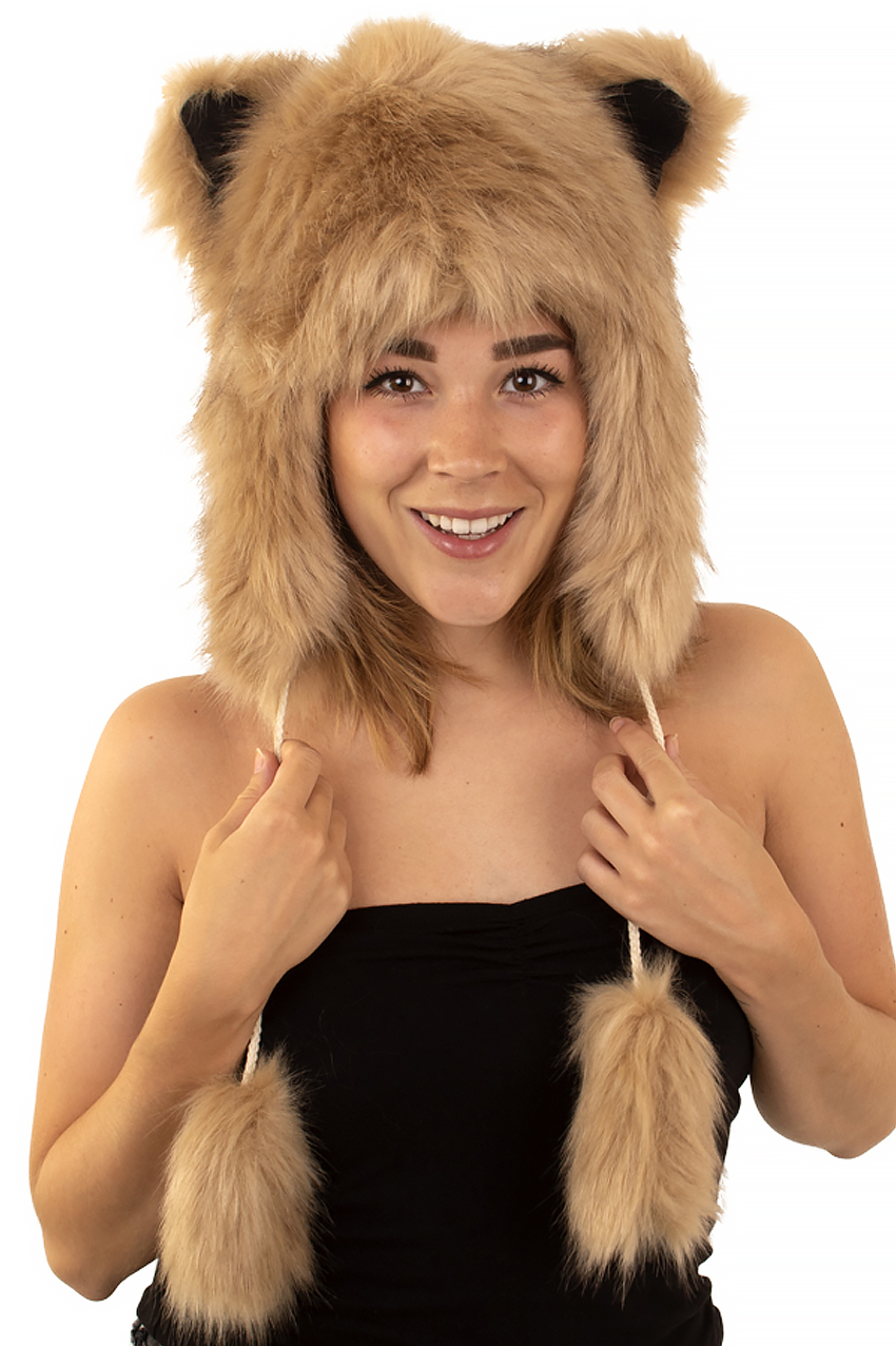 Cap plush luxury fox