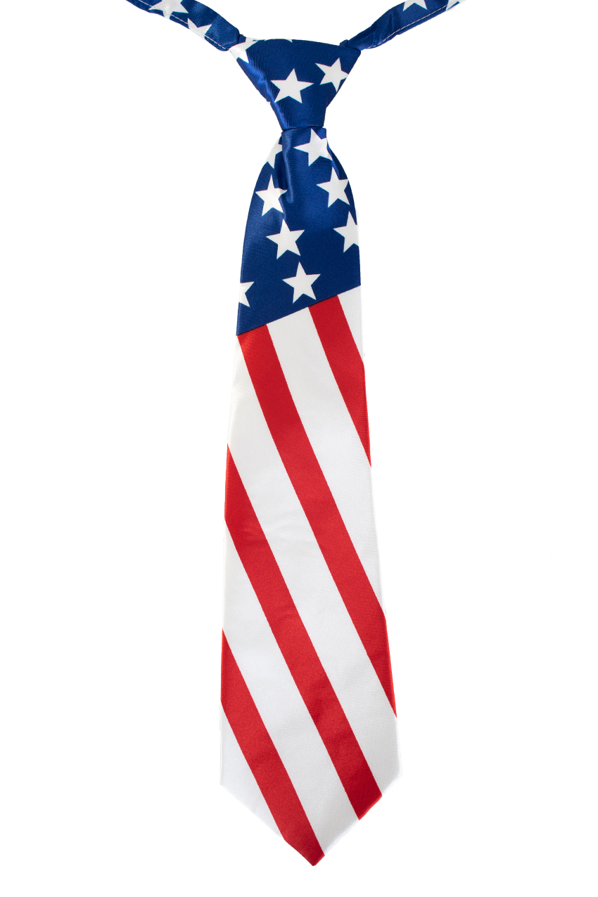 Satin necktie America USA size 42 x 10 cm