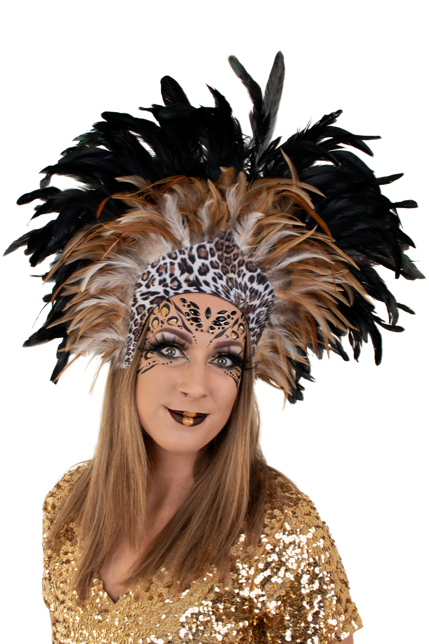 feather headdress Pantera 60 x 40 cm.