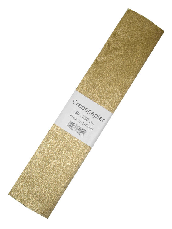 Gold crepe paper 250 x 50 cm