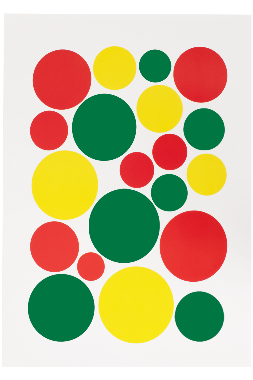 Confetti window adhesive removable red, yello and green 35 x