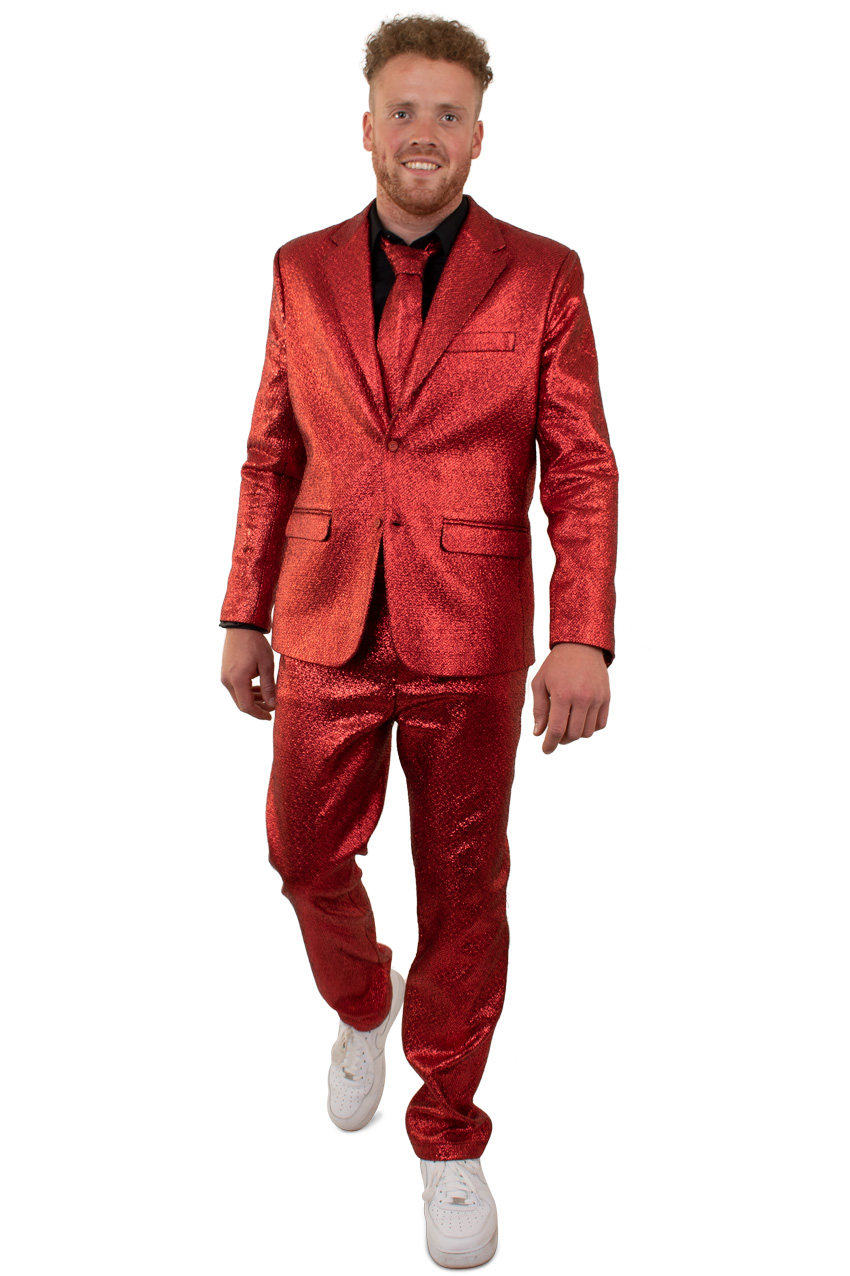 Red metallic suit 