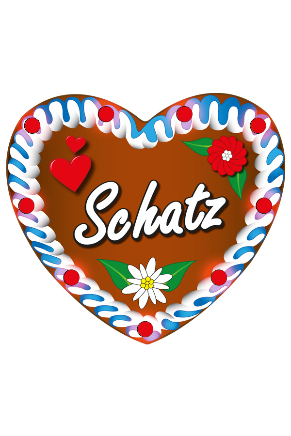 Necklace heart with light 'Schatz'