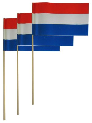 Flag paper on stick red/white/blue per 50 pieces