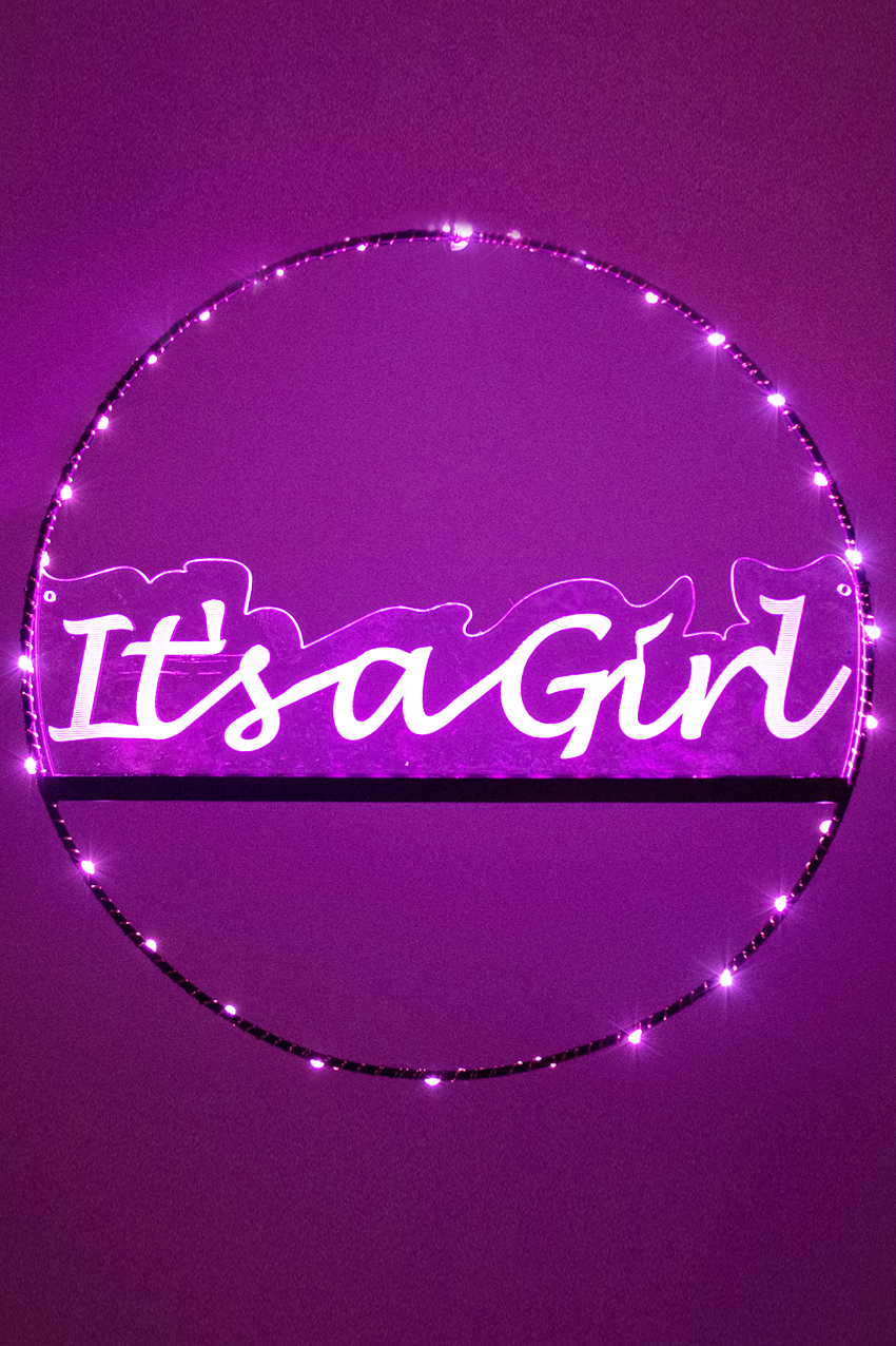 Window-door circle it's a girl illuminated