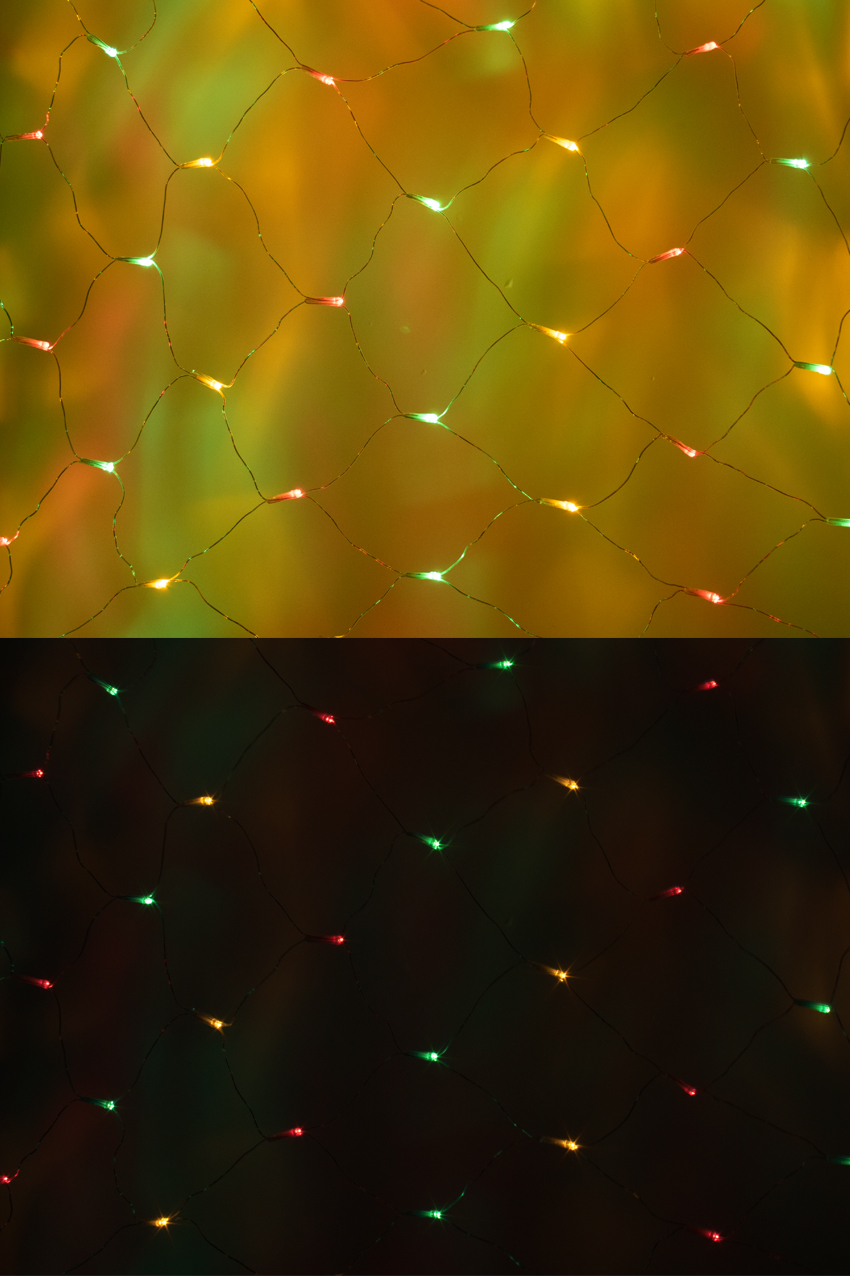 Lighting net red yellow green 100 x 150 cm