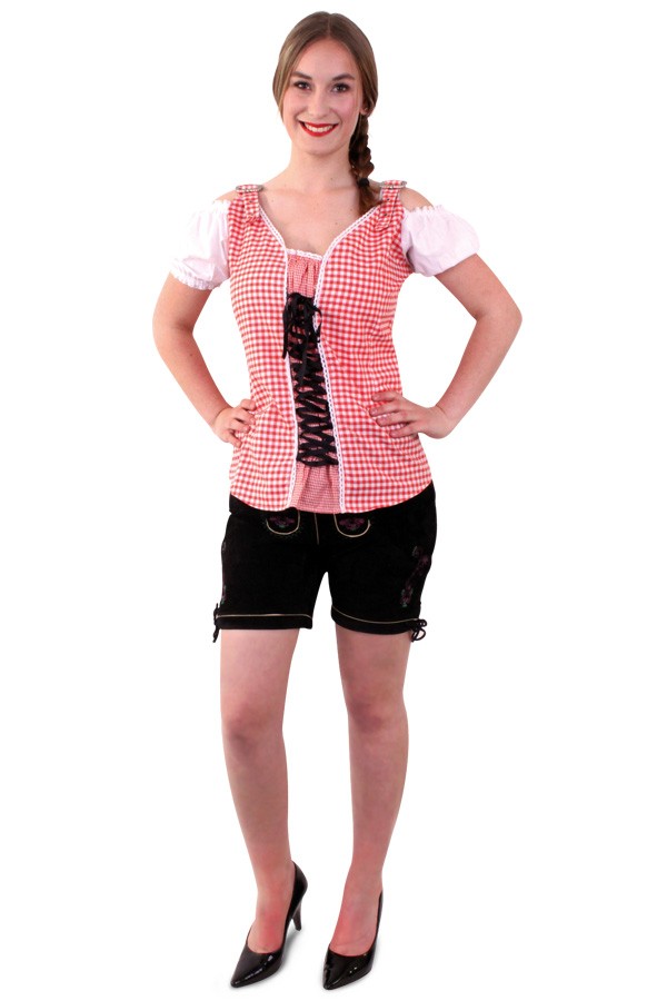 Tyrolean blouse red / white women