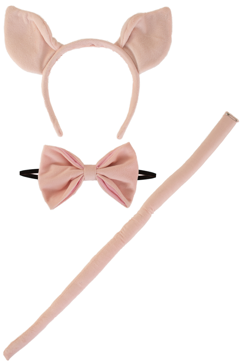 Pig tail, ears and tie