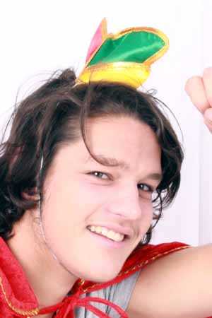 Mini prince carnival hat red, yellow and green chin strap