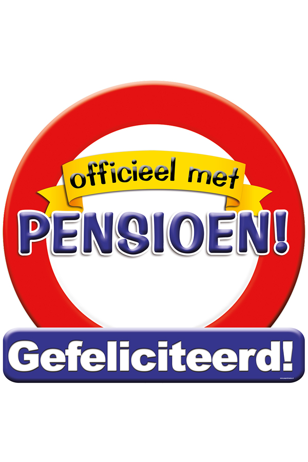 Huldeschild   50x50 cm Officieel met Pensioen