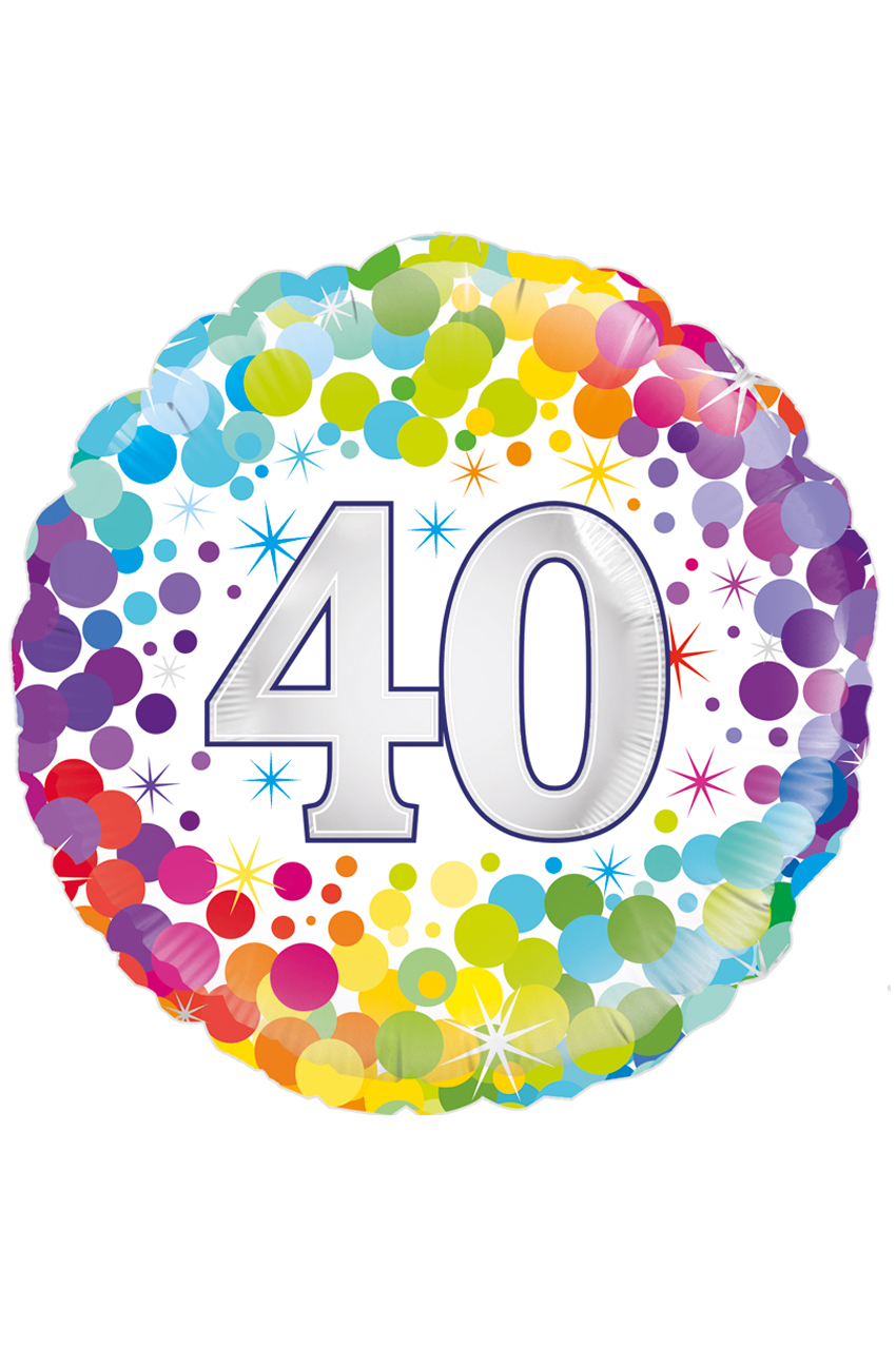 Foil balloon 40 years Confetti 18 inch per 1
