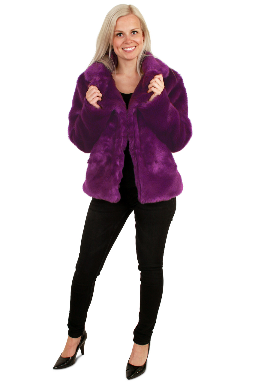 Purple fur coat