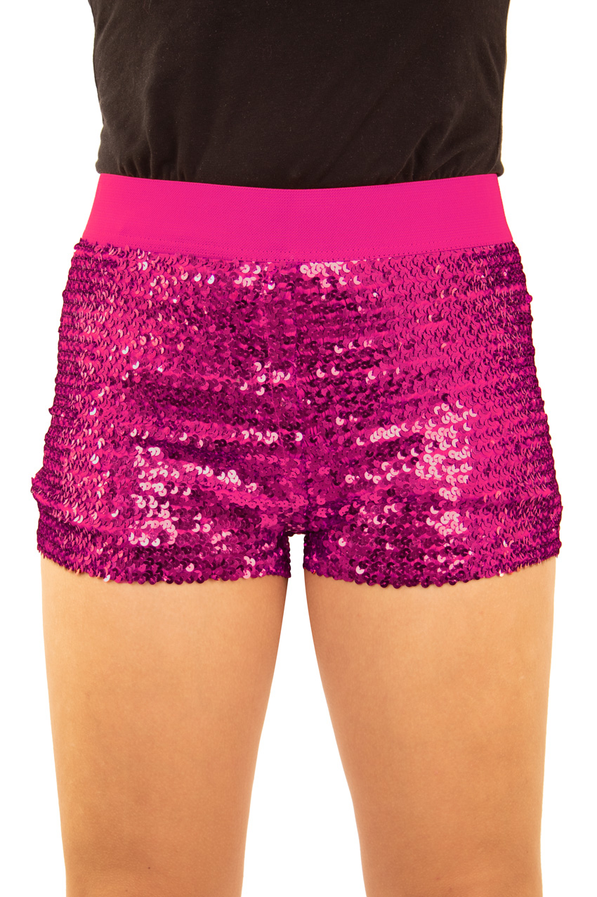 Hotpants with sequins pink ladies